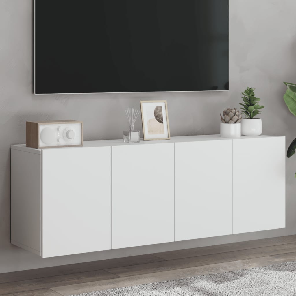 vidaXL 2 Piece Wall-mounted TV Cabinet Set White 60x30x41 cm
