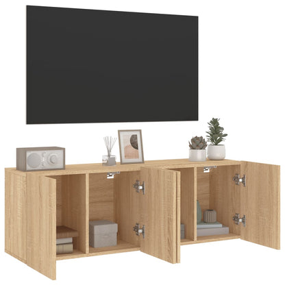 vidaXL 2 Piece Wall-mounted TV Cabinet Set Sonoma Oak 60x30x41 cm