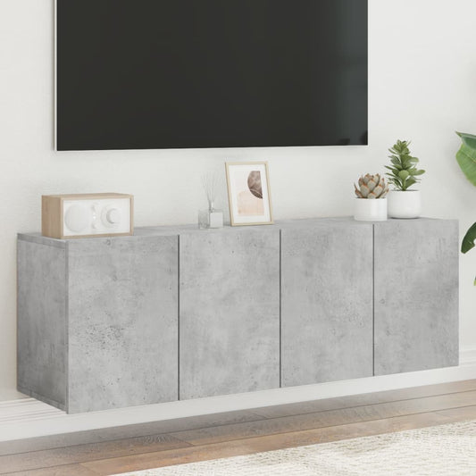 vidaXL 2 Piece Wall-mounted TV Cabinet Set Concrete Grey 60x30x41 cm