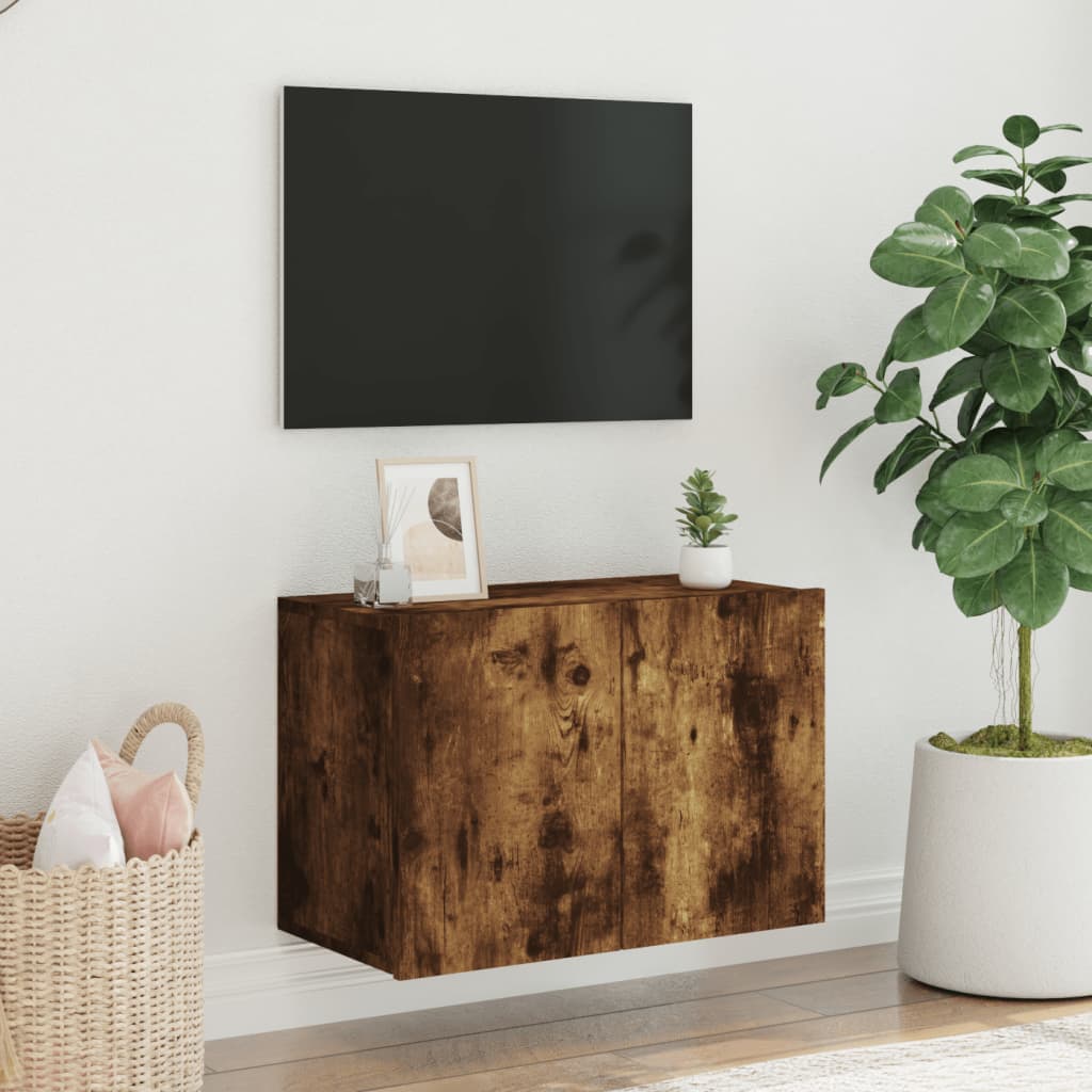 vidaXL TV Cabinet Wall-mounted Smoked Oak 60x30x41 cm