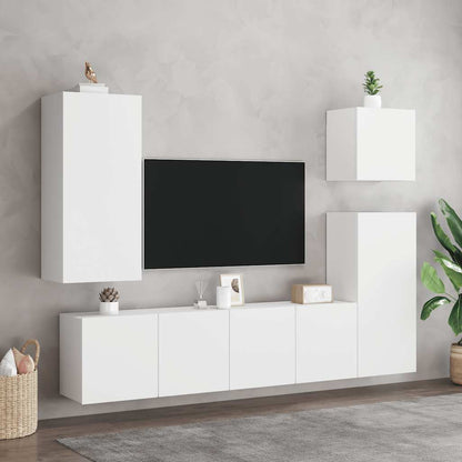 vidaXL 2 Piece Wall-mounted TV Cabinet Set White 80x30x41 cm