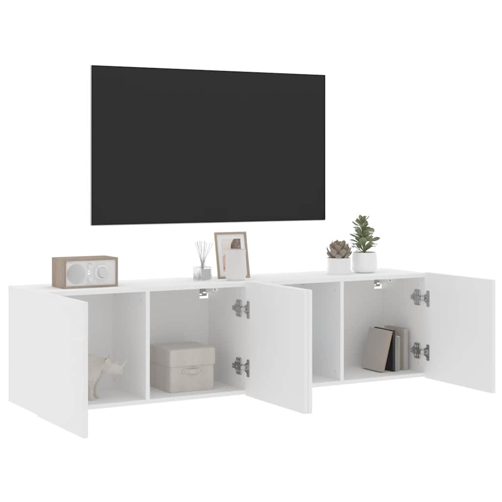 vidaXL 2 Piece Wall-mounted TV Cabinet Set White 80x30x41 cm