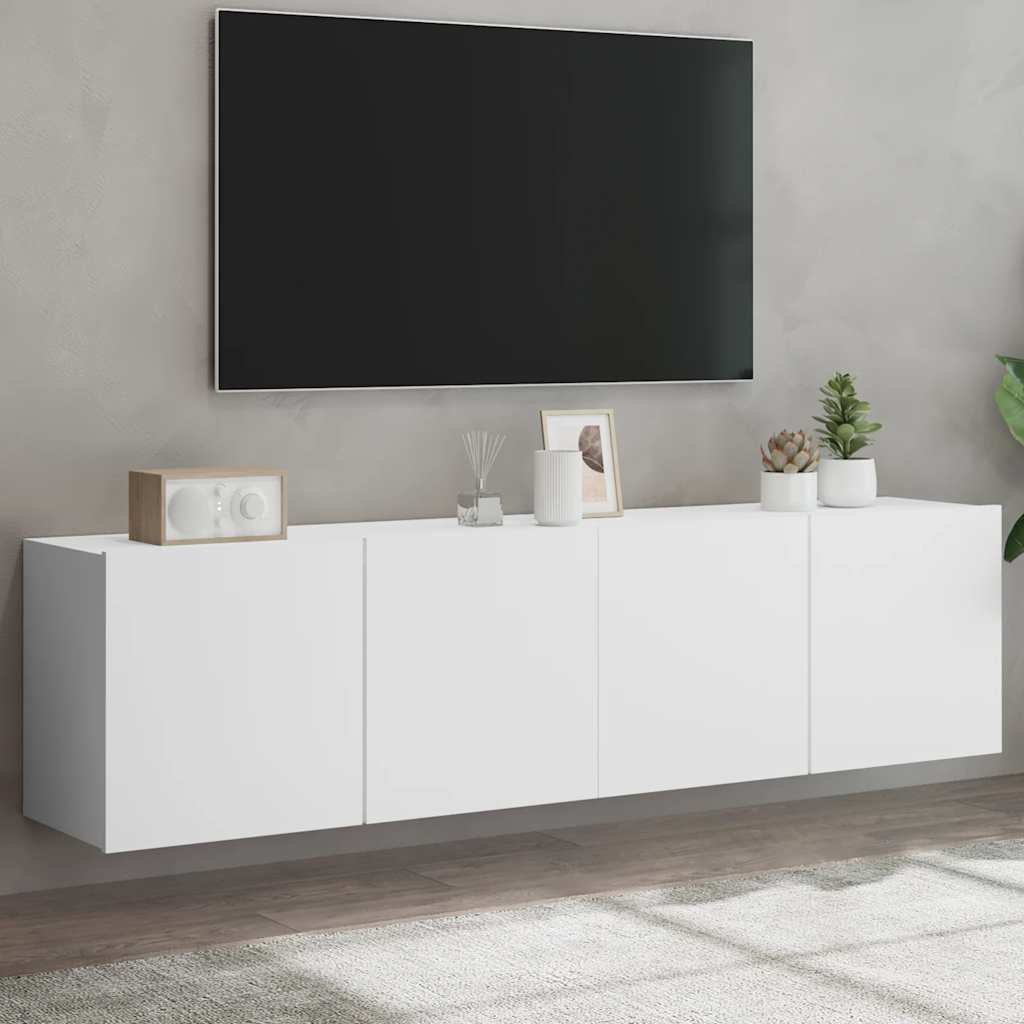 vidaXL 2 Piece Wall-mounted TV Cabinet Set White 80x30x41 cm