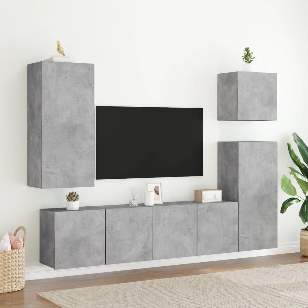 vidaXL TV Cabinet Wall-mounted Concrete Grey 80x30x41 cm