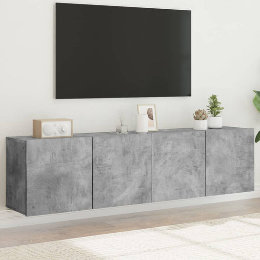 vidaXL 2 Piece Wall-mounted TV Cabinet Set Concrete Grey 80x30x41 cm