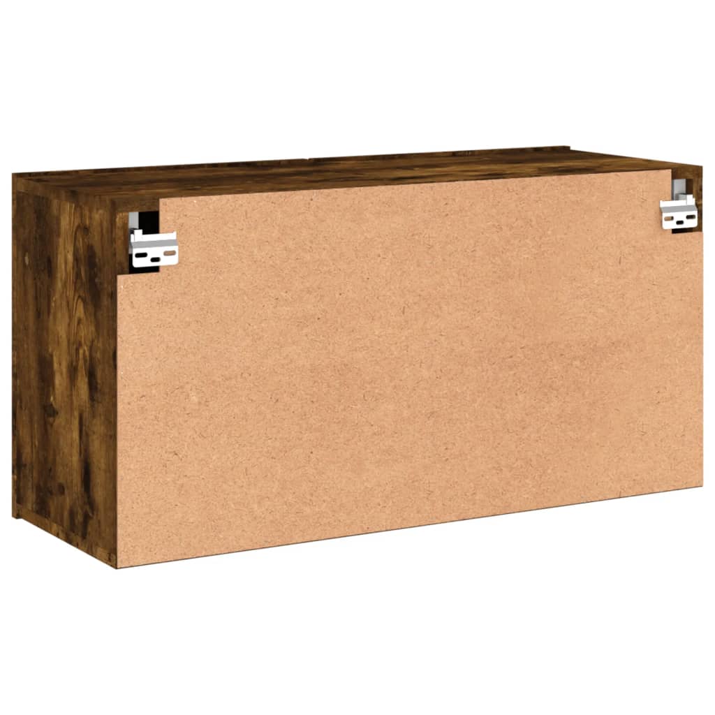 vidaXL TV Cabinet Wall-mounted Smoked Oak 80x30x41 cm