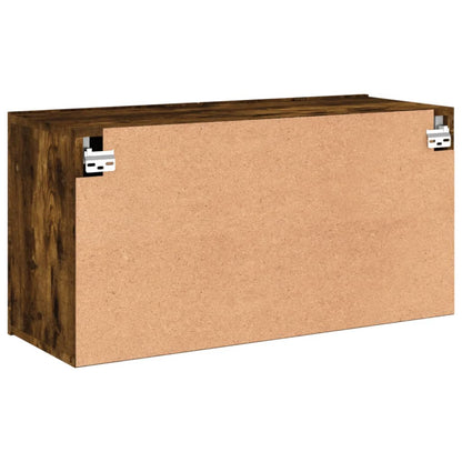 vidaXL TV Cabinet Wall-mounted Smoked Oak 80x30x41 cm