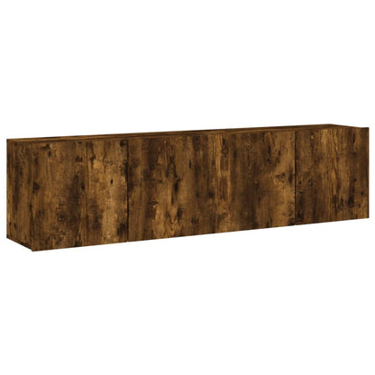 vidaXL 2 Piece Wall-mounted TV Cabinet Set Smoked Oak 80x30x41 cm
