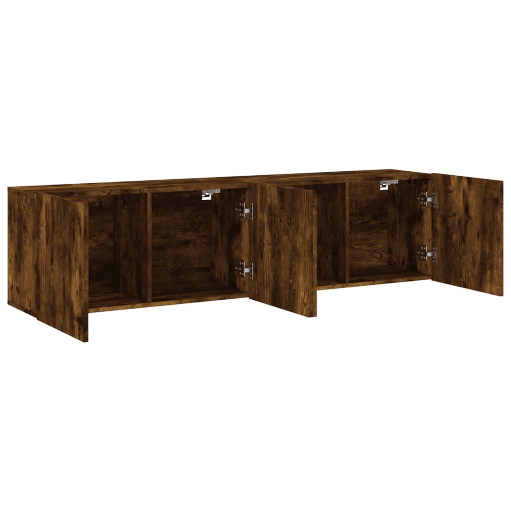 vidaXL 2 Piece Wall-mounted TV Cabinet Set Smoked Oak 80x30x41 cm