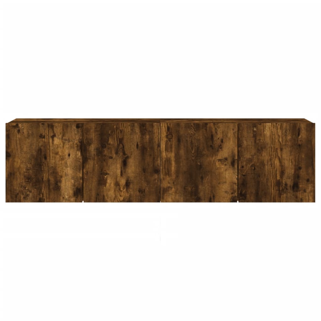 vidaXL 2 Piece Wall-mounted TV Cabinet Set Smoked Oak 80x30x41 cm