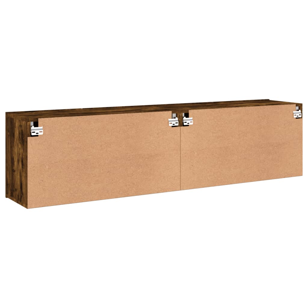 vidaXL 2 Piece Wall-mounted TV Cabinet Set Smoked Oak 80x30x41 cm