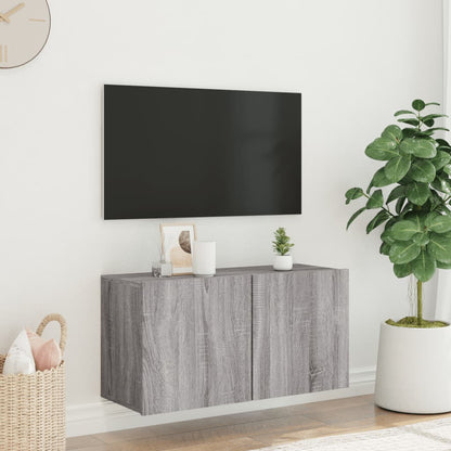 vidaXL TV Cabinet Wall-mounted Grey Sonoma 80x30x41 cm