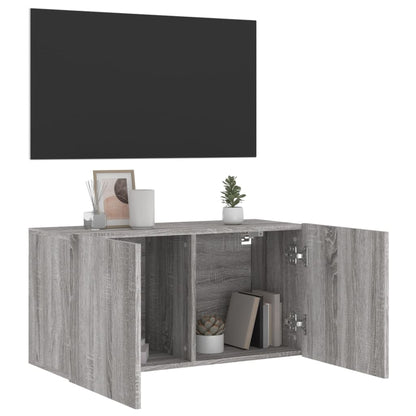 vidaXL TV Cabinet Wall-mounted Grey Sonoma 80x30x41 cm