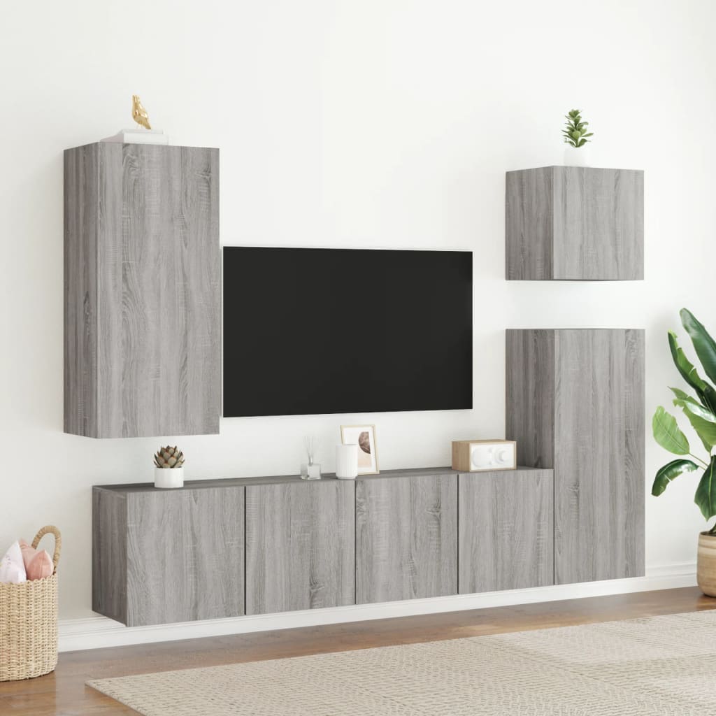 vidaXL TV Cabinet Wall-mounted Grey Sonoma 80x30x41 cm
