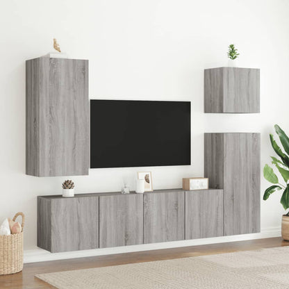 vidaXL 2 Piece Wall-mounted TV Cabinet Set Grey Sonoma 80x30x41 cm