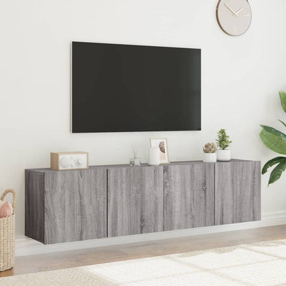 vidaXL 2 Piece Wall-mounted TV Cabinet Set Grey Sonoma 80x30x41 cm