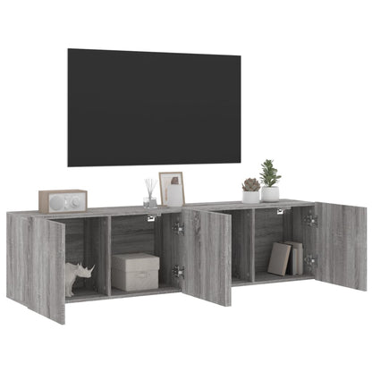 vidaXL 2 Piece Wall-mounted TV Cabinet Set Grey Sonoma 80x30x41 cm