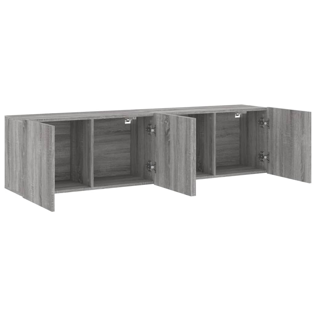 vidaXL 2 Piece Wall-mounted TV Cabinet Set Grey Sonoma 80x30x41 cm