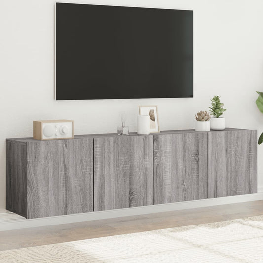 vidaXL 2 Piece Wall-mounted TV Cabinet Set Grey Sonoma 80x30x41 cm
