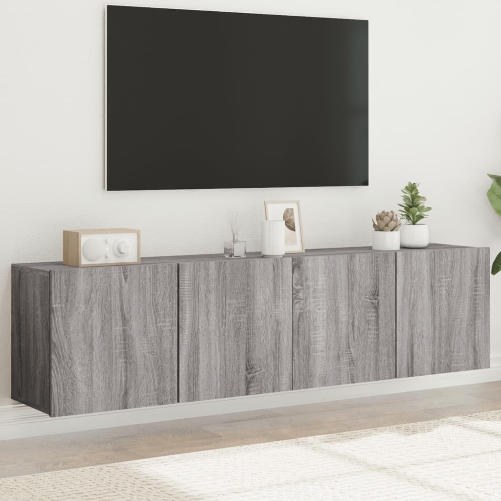 vidaXL 2 Piece Wall-mounted TV Cabinet Set Grey Sonoma 80x30x41 cm