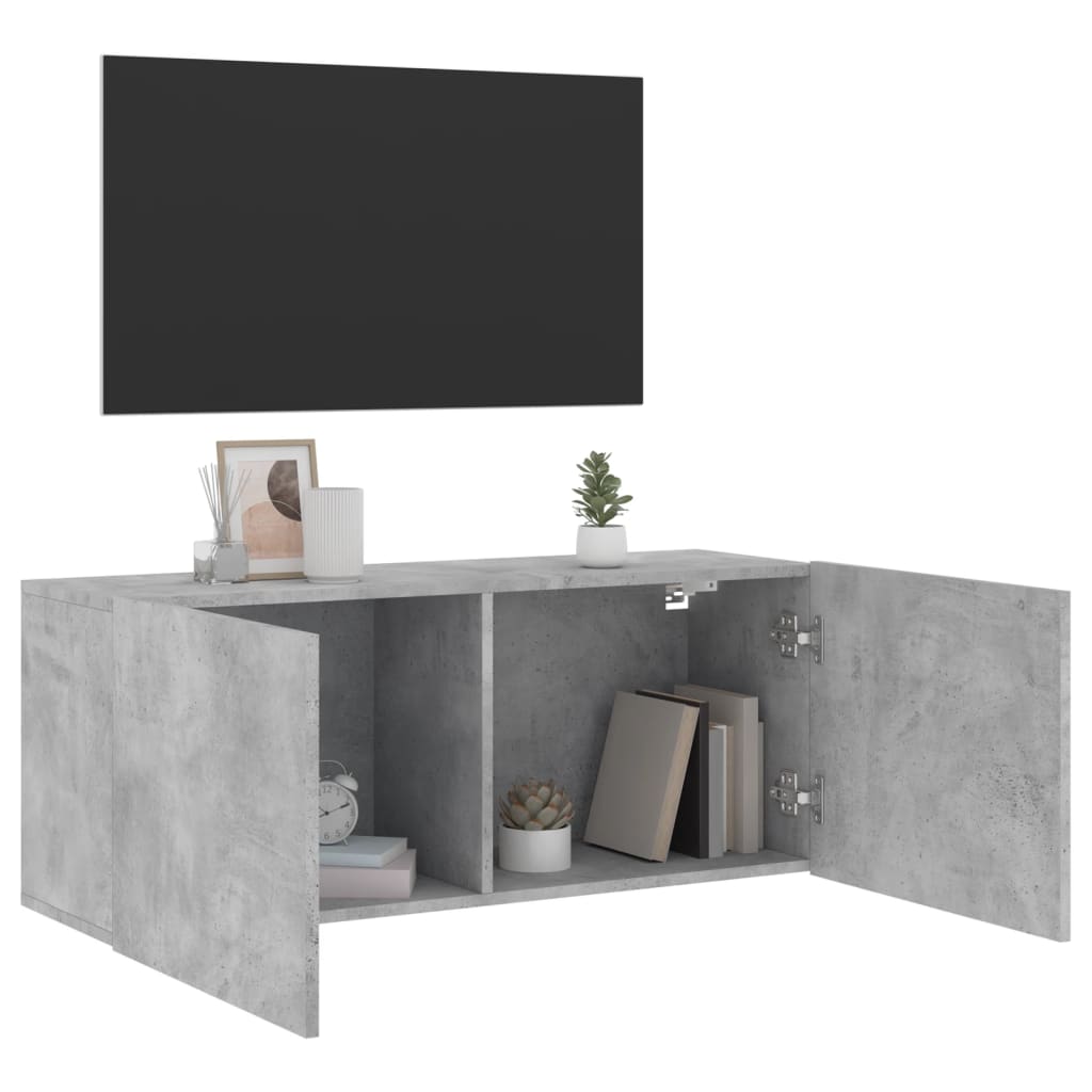 vidaXL TV Cabinet Wall-mounted Concrete Grey 100x30x41 cm