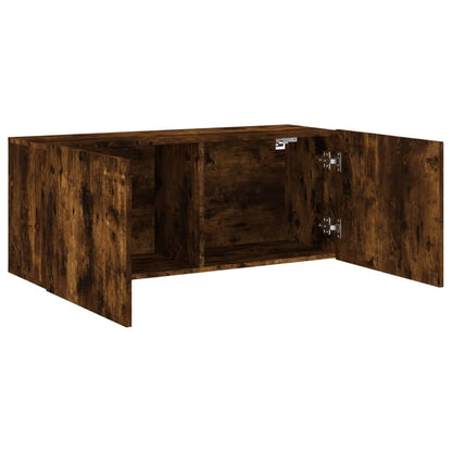 vidaXL TV Cabinet Wall-mounted Smoked Oak 100x30x41 cm