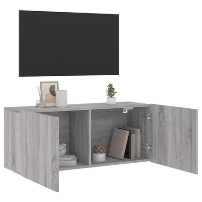 vidaXL TV Cabinet Wall-mounted Grey Sonoma 100x30x41 cm