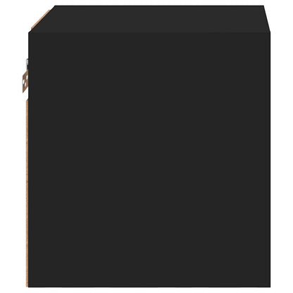 vidaXL TV Wall Cabinet with LED Lights Black 30x28,5x30 cm