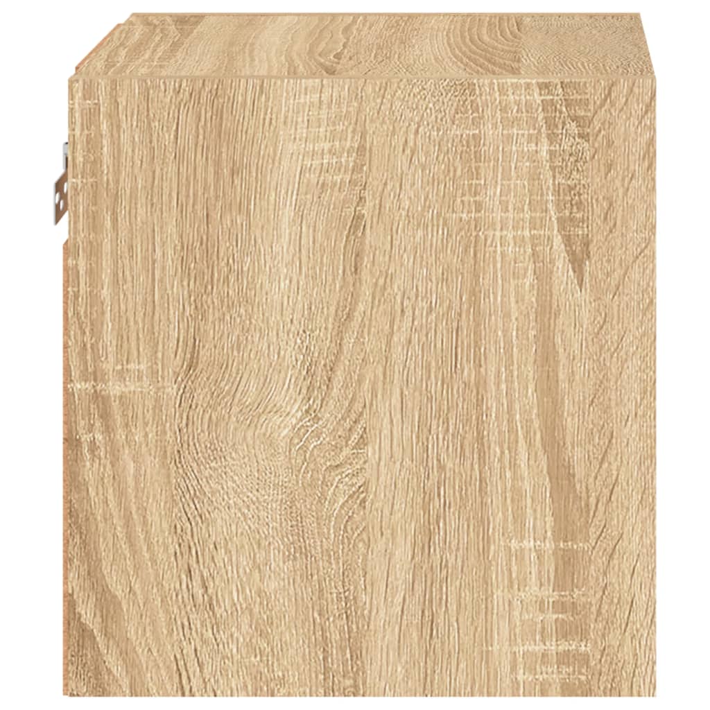 vidaXL TV Wall Cabinet with LED Lights Sonoma Oak 30x28,5x30 cm