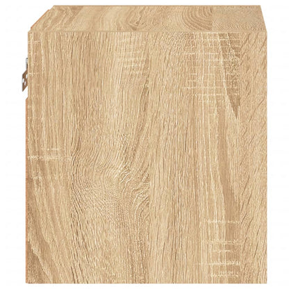 vidaXL TV Wall Cabinets with LED Lights 2 pcs Sonoma Oak 30x28,5x30 cm