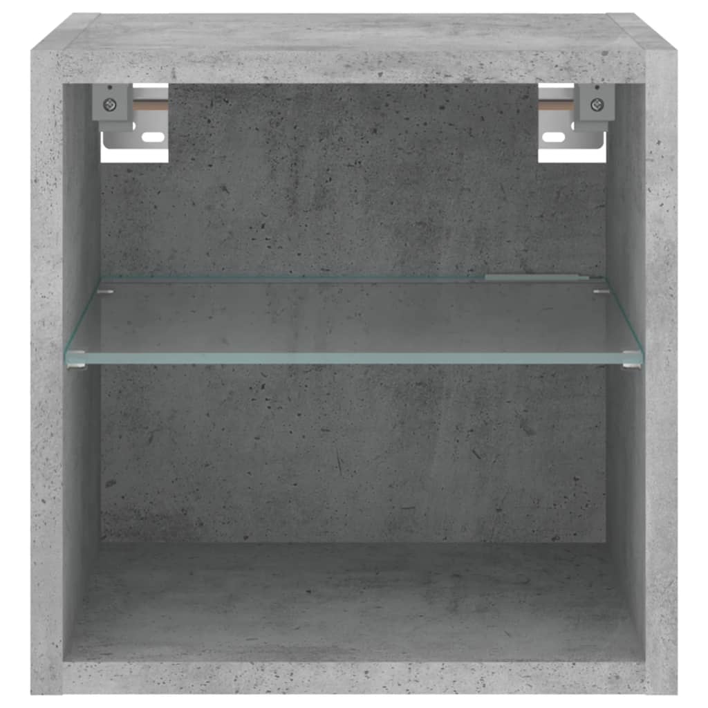 vidaXL TV Wall Cabinet with LED Lights Concrete Grey 30x28,5x30 cm