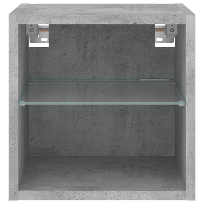 vidaXL TV Wall Cabinet with LED Lights Concrete Grey 30x28,5x30 cm