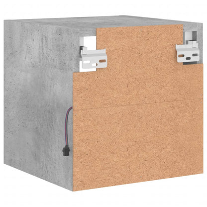 vidaXL TV Wall Cabinet with LED Lights Concrete Grey 30x28,5x30 cm