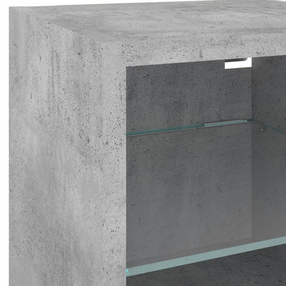 vidaXL TV Wall Cabinet with LED Lights Concrete Grey 30x28,5x30 cm