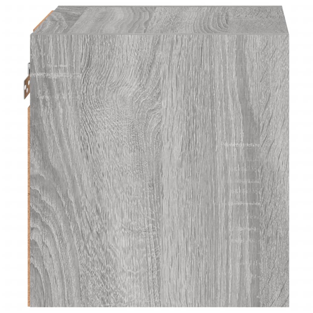 vidaXL TV Wall Cabinet with LED Lights Grey Sonoma 30x28.5x30 cm