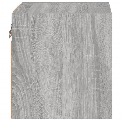 vidaXL TV Wall Cabinet with LED Lights Grey Sonoma 30x28.5x30 cm