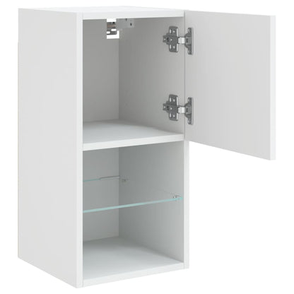 vidaXL TV Cabinets with LED Lights 2 pcs White 30.5x30x60 cm
