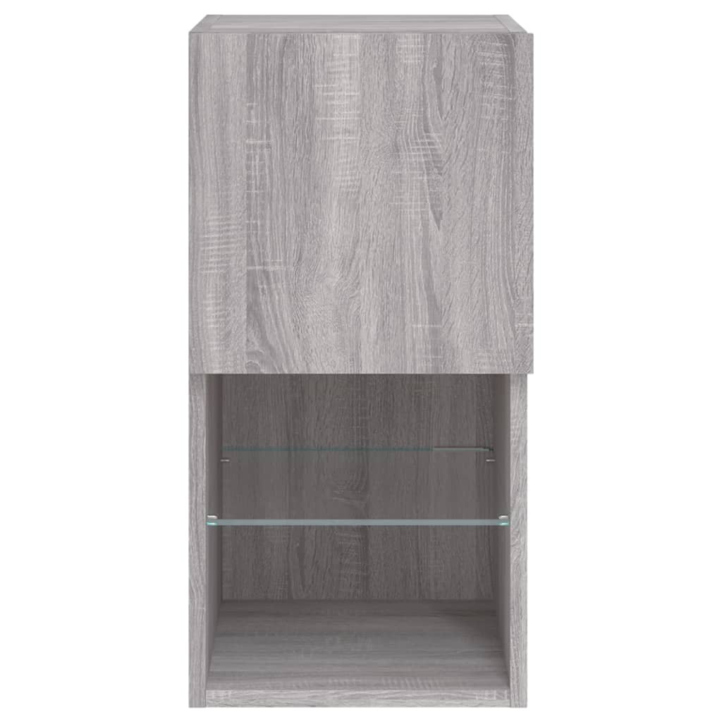 vidaXL TV Cabinets with LED Lights 2 pcs Grey Sonoma 30.5x30x60 cm