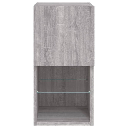 vidaXL TV Cabinets with LED Lights 2 pcs Grey Sonoma 30.5x30x60 cm