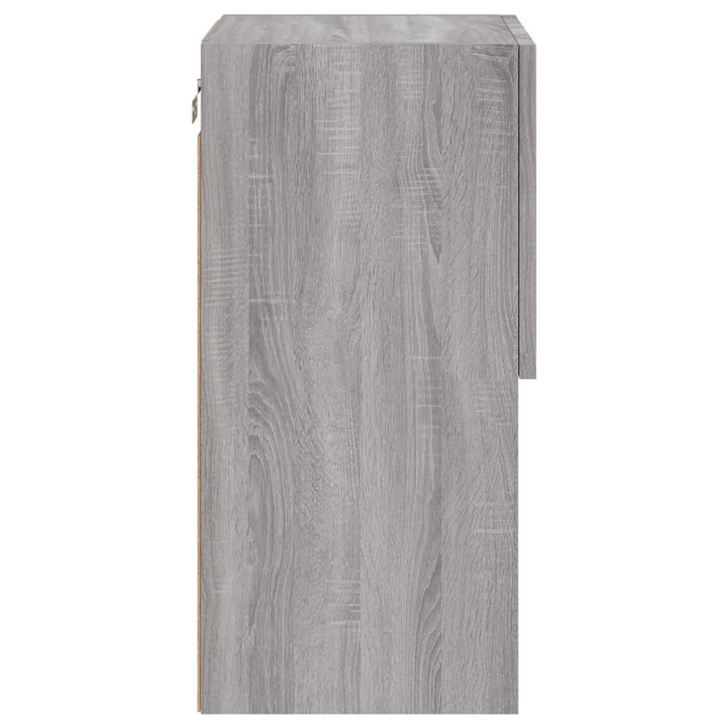 vidaXL TV Cabinets with LED Lights 2 pcs Grey Sonoma 30.5x30x60 cm