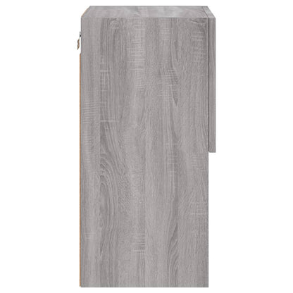 vidaXL TV Cabinets with LED Lights 2 pcs Grey Sonoma 30.5x30x60 cm
