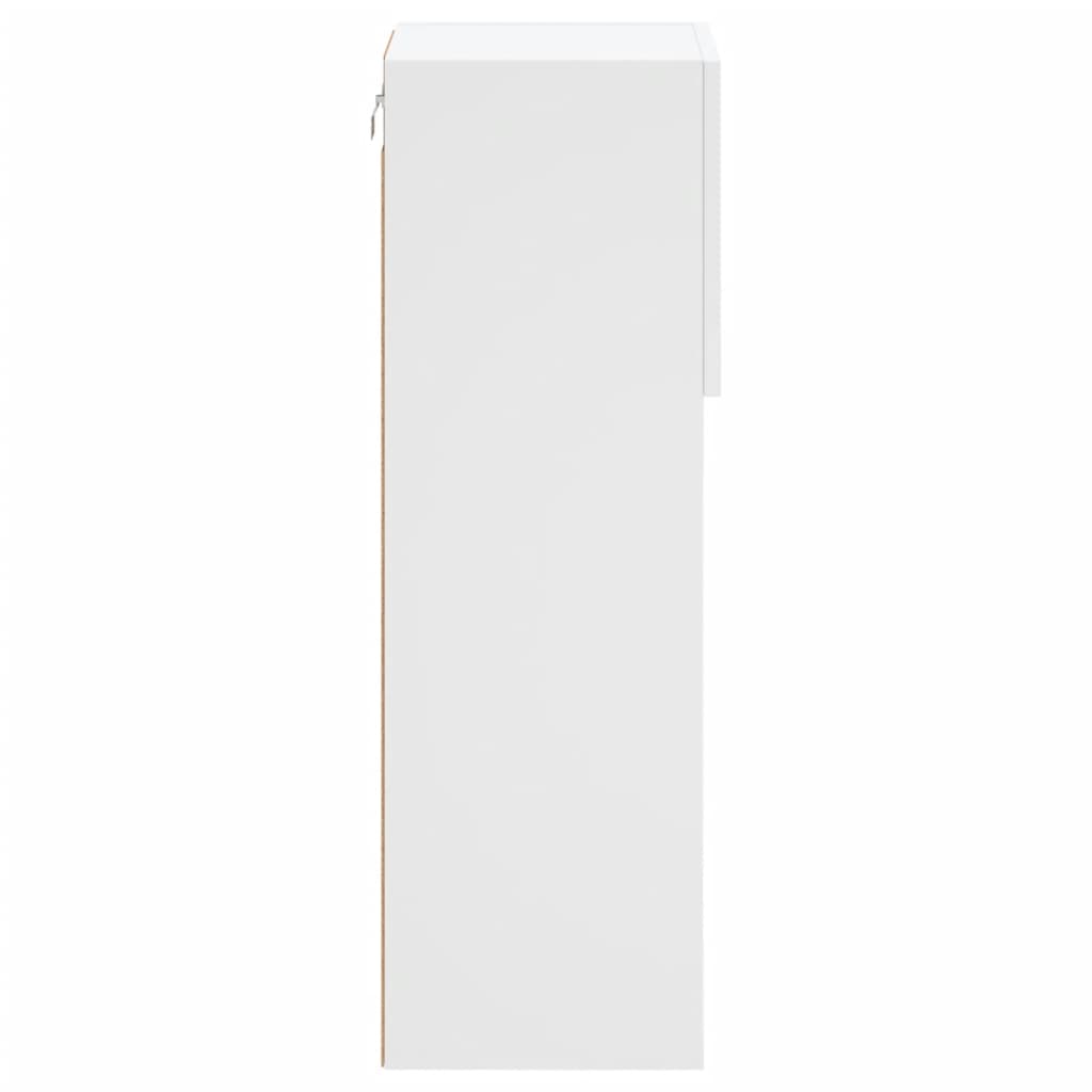 vidaXL TV Cabinet | White | Engineered wood, glass | 30.5x30x90 cm | TV Cabinet