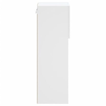 vidaXL TV Cabinet | White | Engineered wood, glass | 30.5x30x90 cm | TV Cabinet