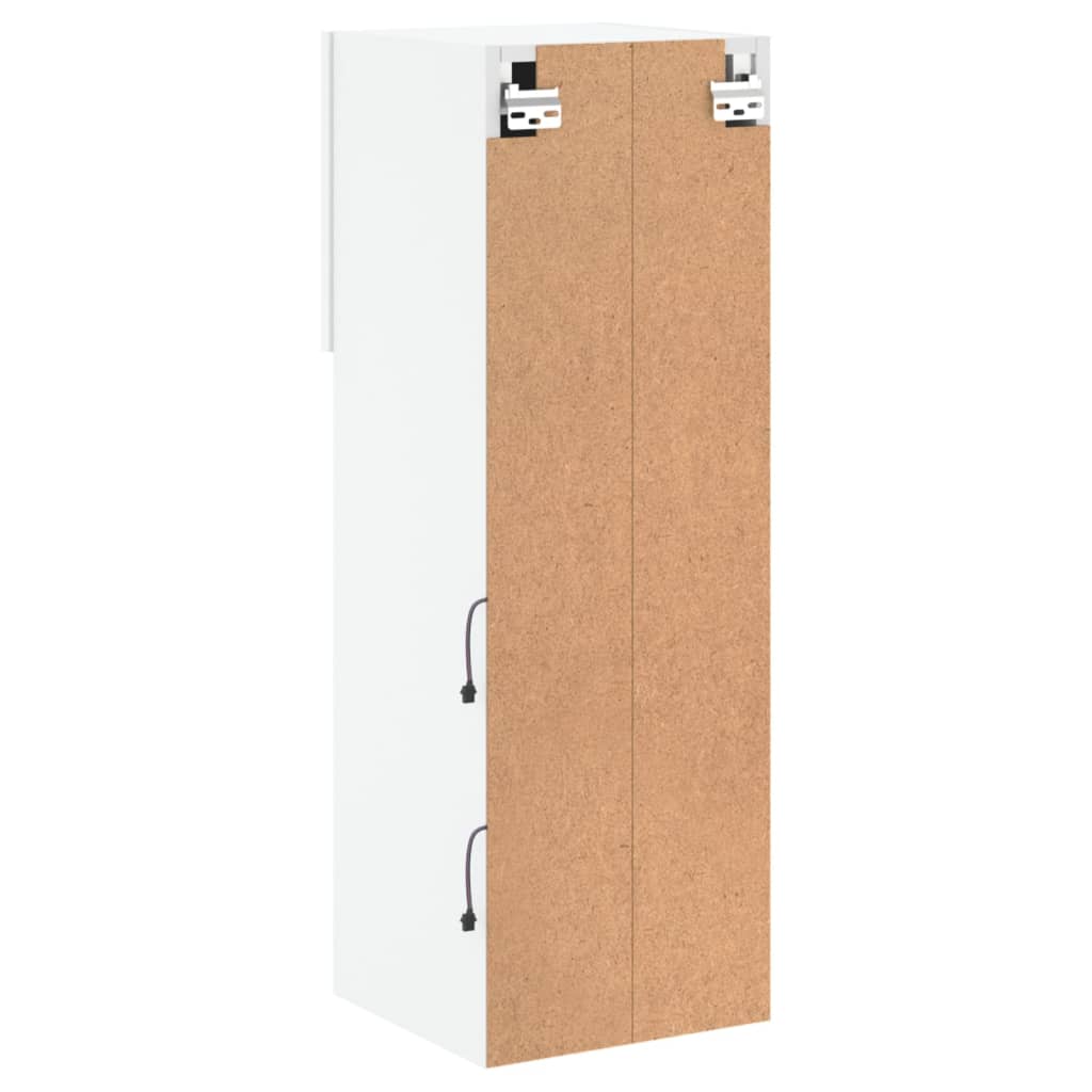 vidaXL TV Cabinet | White | Engineered wood, glass | 30.5x30x90 cm | TV Cabinet