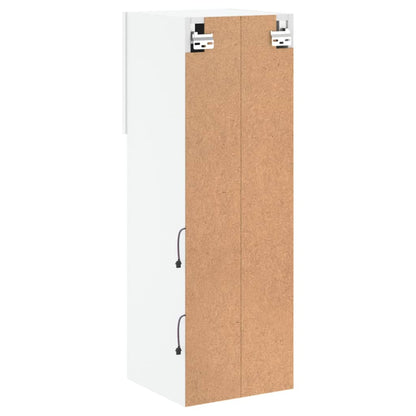 vidaXL TV Cabinet | White | Engineered wood, glass | 30.5x30x90 cm | TV Cabinet