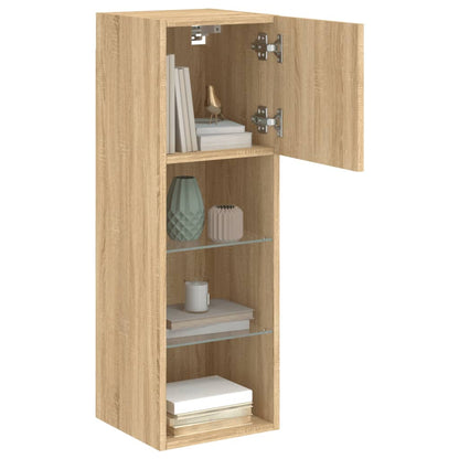 vidaXL TV Cabinet with LED Lights Sonoma Oak 30.5x30x90 cm