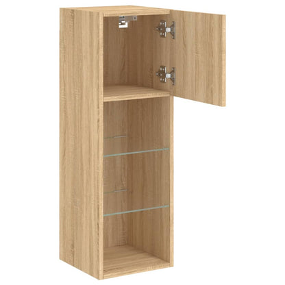 vidaXL TV Cabinet with LED Lights Sonoma Oak 30.5x30x90 cm