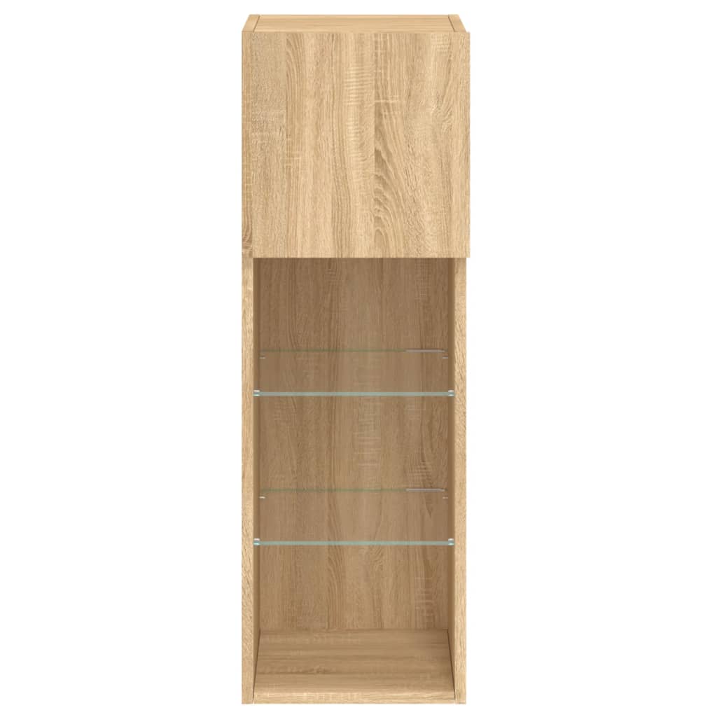vidaXL TV Cabinet with LED Lights Sonoma Oak 30.5x30x90 cm