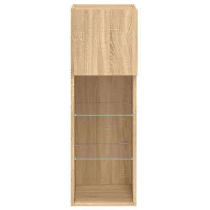 vidaXL TV Cabinet with LED Lights Sonoma Oak 30.5x30x90 cm