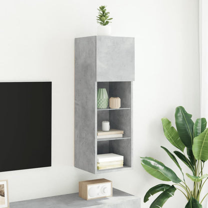 vidaXL TV Cabinet with LED Lights Concrete Grey 30,5x30x90 cm